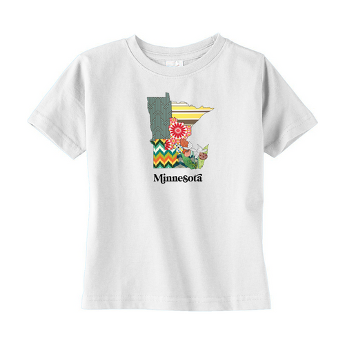 Minnesota Toddler T-Shirt | Patchwork State Art