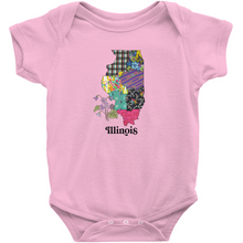 Load image into Gallery viewer, Illinois Baby Bodysuit | Patchwork State Art