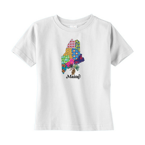 Maine Toddler T-Shirt | Patchwork State Art