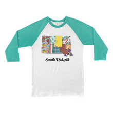 Load image into Gallery viewer, South Dakota Raglan Shirt | Patchwork State Art