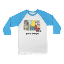 Load image into Gallery viewer, South Dakota Raglan Shirt | Patchwork State Art