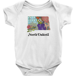 North Dakota Baby Bodysuit | Patchwork State Art