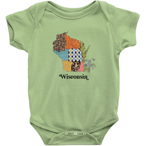 Wisconsin Baby Bodysuit | Patchwork State Art