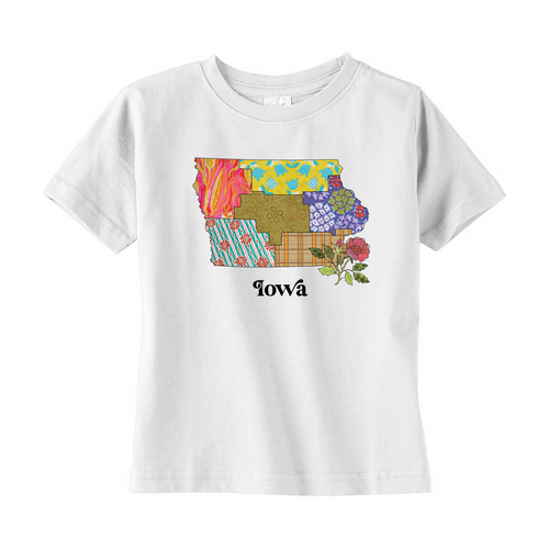 Iowa Toddler T-Shirt | Patchwork State Art