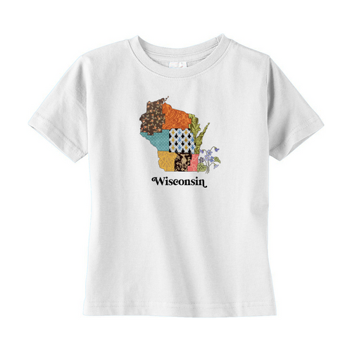 Wisconsin Toddler T-Shirt | Patchwork State Art