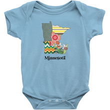 Load image into Gallery viewer, Minnesota Baby Bodysuit | Patchwork State Art