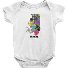 Load image into Gallery viewer, Illinois Baby Bodysuit | Patchwork State Art