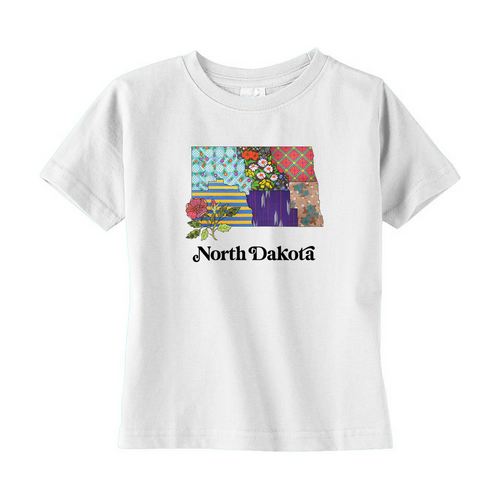 North Dakota Toddler T-Shirt | Patchwork State Art