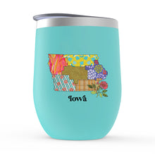 Load image into Gallery viewer, Iowa Stemless Wine Tumbler | Patchwork State Art