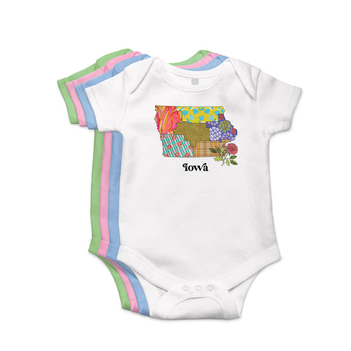 Iowa Baby Bodysuit | Patchwork State Art