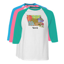 Load image into Gallery viewer, Iowa Raglan Shirt | Patchwork State Art