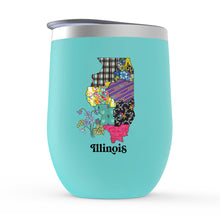 Load image into Gallery viewer, Illinois Stemless Wine Tumbler | Patchwork State Art