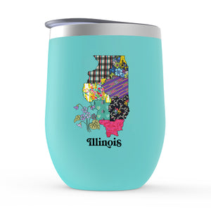 Illinois Stemless Wine Tumbler | Patchwork State Art