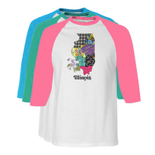 Load image into Gallery viewer, Illinois Raglan Shirt | Patchwork State Art