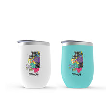 Load image into Gallery viewer, Illinois Stemless Wine Tumbler | Patchwork State Art