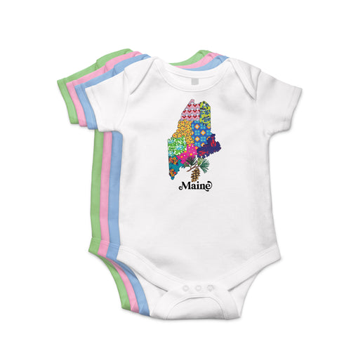 Maine Baby Bodysuit | Patchwork State Art