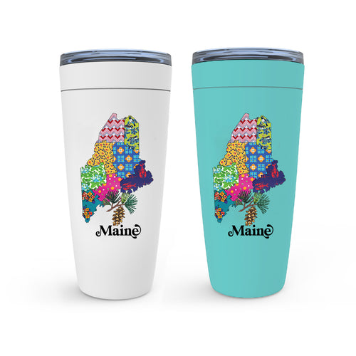 Maine Travel Coffee Mug | Patchwork State Art