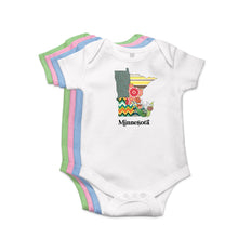 Load image into Gallery viewer, Minnesota Baby Bodysuit | Patchwork State Art