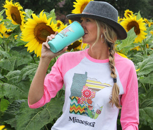 Minnesota Raglan Shirt | Patchwork State Art