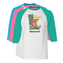 Load image into Gallery viewer, Minnesota Raglan Shirt | Patchwork State Art