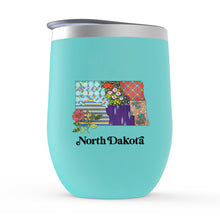 Load image into Gallery viewer, North Dakota Stemless Wine Tumbler | Patchwork State Art