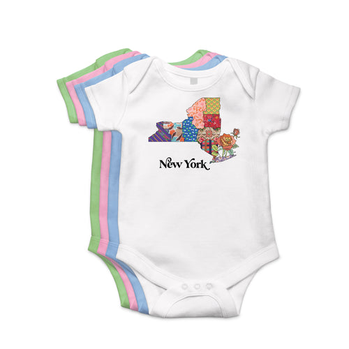 New York Baby Bodysuit | Patchwork State Art