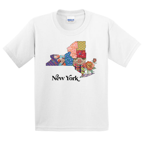 New York Youth T-Shirt | Patchwork State Art