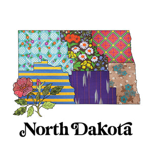 North Dakota Baby Bodysuit | Patchwork State Art