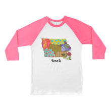 Load image into Gallery viewer, Iowa Raglan Shirt | Patchwork State Art