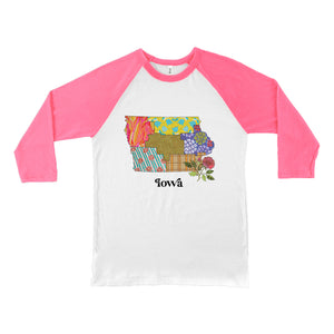 Iowa Raglan Shirt | Patchwork State Art