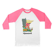 Load image into Gallery viewer, Minnesota Raglan Shirt | Patchwork State Art