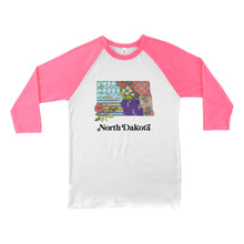 Load image into Gallery viewer, North Dakota Raglan Shirt | Patchwork State Art