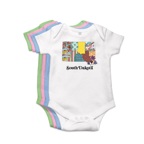 South Dakota Baby Bodysuit | Patchwork State Art