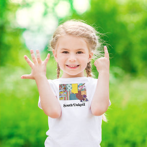 South Dakota Toddler T-Shirt | Patchwork State Art