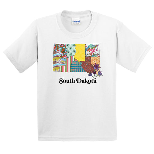 South Dakota Youth T-Shirt | Patchwork State Art