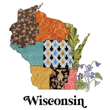 Load image into Gallery viewer, Wisconsin Raglan Shirt | Patchwork State Art