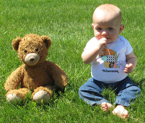 Wisconsin Baby Bodysuit | Patchwork State Art