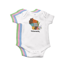 Load image into Gallery viewer, Wisconsin Baby Bodysuit | Patchwork State Art