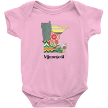 Load image into Gallery viewer, Minnesota Baby Bodysuit | Patchwork State Art