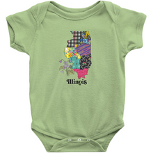 Load image into Gallery viewer, Illinois Baby Bodysuit | Patchwork State Art