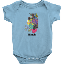 Load image into Gallery viewer, Illinois Baby Bodysuit | Patchwork State Art