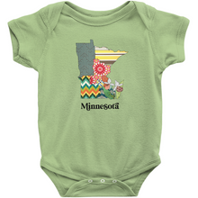 Load image into Gallery viewer, Minnesota Baby Bodysuit | Patchwork State Art