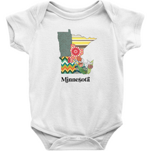 Load image into Gallery viewer, Minnesota Baby Bodysuit | Patchwork State Art