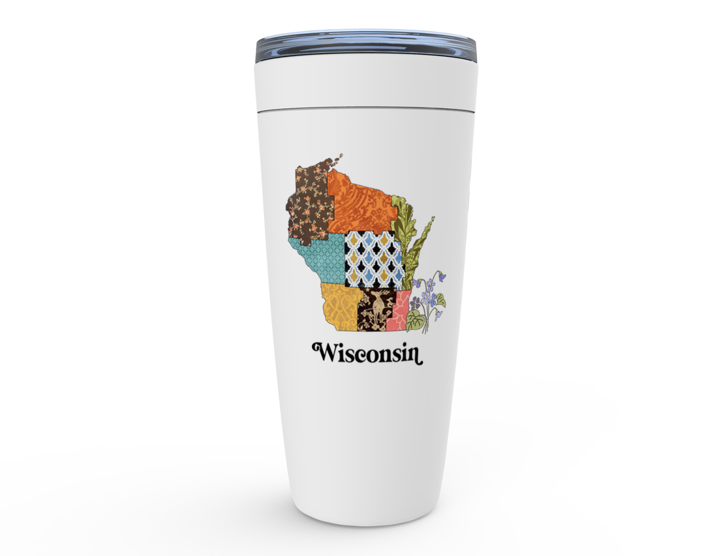 Wisconsin Travel Coffee Mug | Patchwork State Art